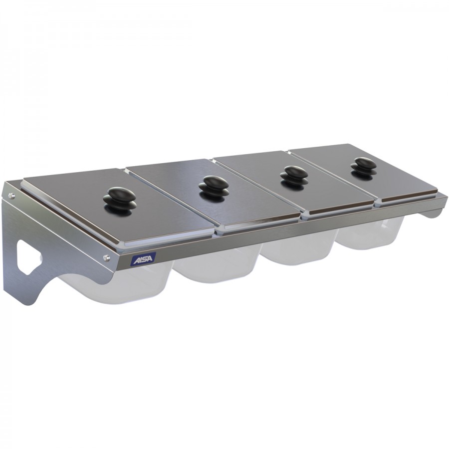 Condimentadora de Parede 4 Cubas Acrílico 1/6 100mm - Aisa